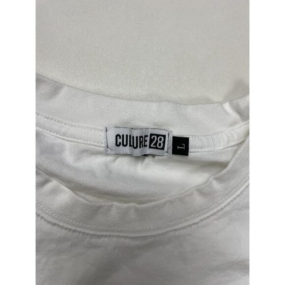 Culture 28 Cue Angel Graphic T-shirt Men Large White Short Sleeve - Picture 5 of 6